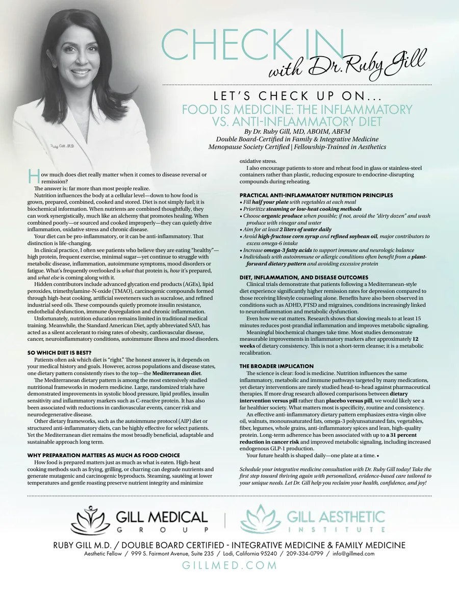 Food Is Medicine: The Inflammatory vs. Anti-Inflammatory Diet — Central Valley Magazine, March 2026